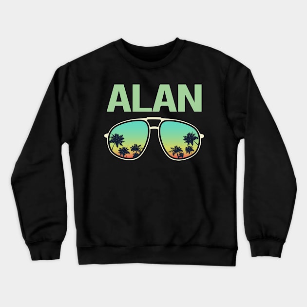 Cool Glasses - Alan Name Crewneck Sweatshirt by Atlas Skate